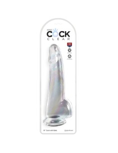 KING COCK - CLEAR DILDO WITH TESTICLES 19 CM TRANSPARENT 2