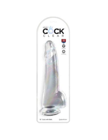 KING COCK - CLEAR DILDO WITH TESTICLES 19 CM...