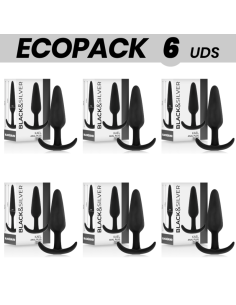 ECOPACK 6 UDS - BLACKSILVER KAEL PLUG ANAL SILICONA CON...