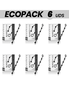 ECOPACK 6 UDS - BLACKSILVER KORG CADENA ANAL SILICONA 21 CM