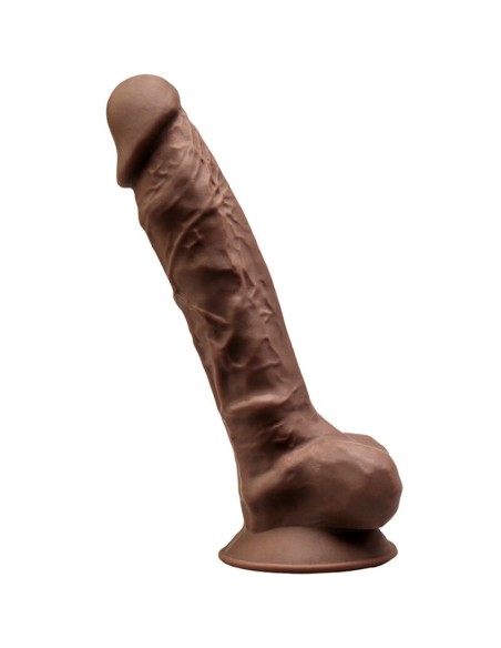 SILEXD - MODELO 1 PENE REALISTICO SILICONA PREMIUM SILEXPAN MARRON 23 CM