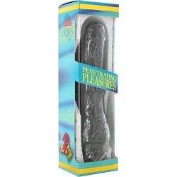 SEVEN CREATIONS - VINYL P-SHAPE VIBRATOR BLACK PENIS 20 CM 2