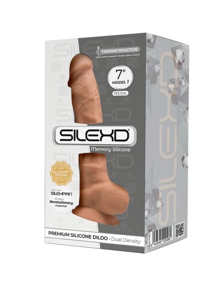 SILEXD - MODELO 1 PENE REALISTICO SILICONA PREMIUM SILEXPAN CARAMELO 17.5 CM