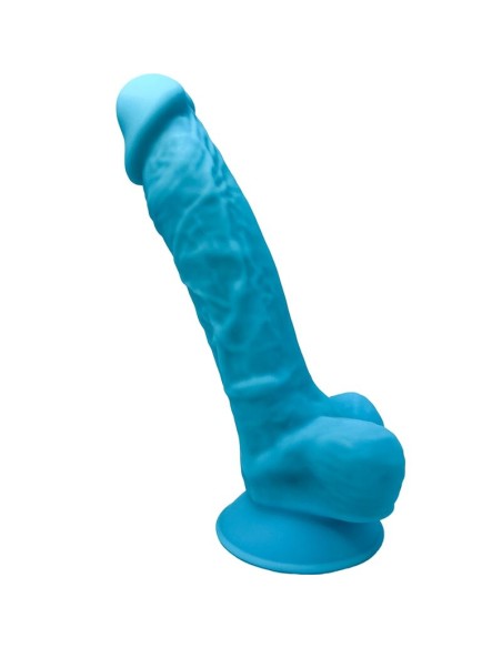SILEXD - MODELO 1 PENE REALISTICO SILICONA PREMIUM SILEXPAN AZUL 17.5 CM