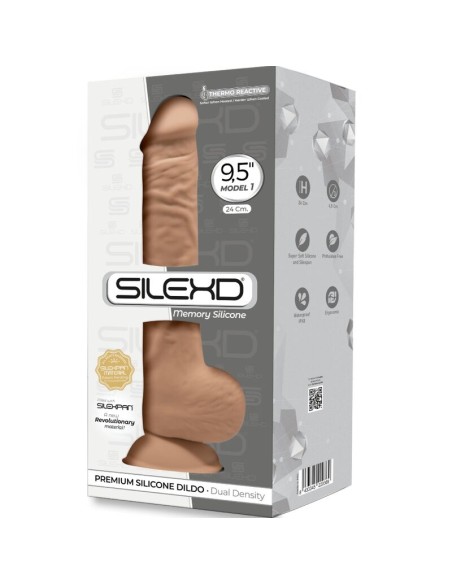 SILEXD - MODELO 1 PENE REALISTICO SILICONA PREMIUM SILEXPAN CARAMELO 24 CM