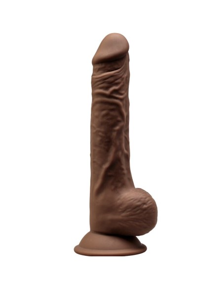 SILEXD - MODELO 1 PENE REALISTICO SILICONA PREMIUM SILEXPAN MARRON 24 CM