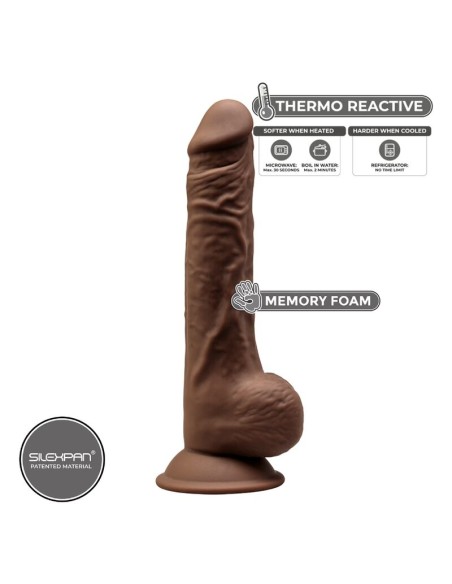 SILEXD - MODELO 1 PENE REALISTICO SILICONA PREMIUM SILEXPAN MARRON 24 CM