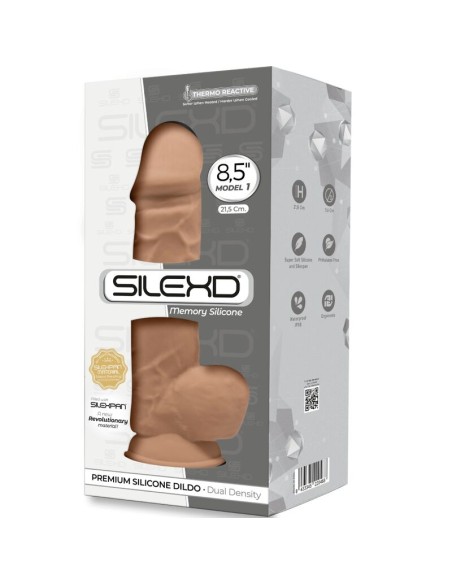 SILEXD - MODELO 1 PENE REALISTICO SILICONA PREMIUM SILEXPAN CARAMELO 21.5 CM