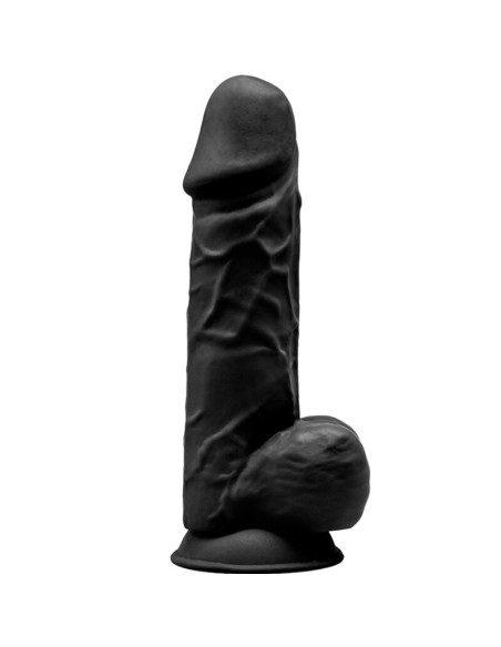 SILEXD - MODELO 1 PENE REALISTICO SILICONA PREMIUM SILEXPAN NEGRO 21.5 CM