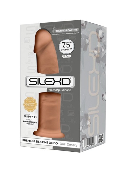 SILEXD - MODELO 2 PENE REALISTICO SILICONA PREMIUM SILEXPAN CARAMELO 19 CM