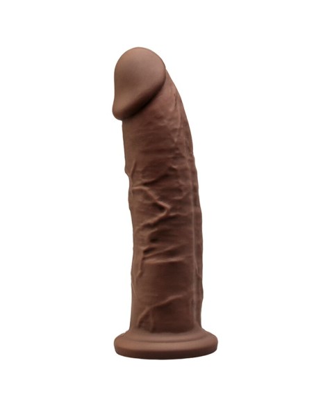 SILEXD - MODELO 2 PENE REALISTICO SILICONA PREMIUM SILEXPAN MARRON 19 CM