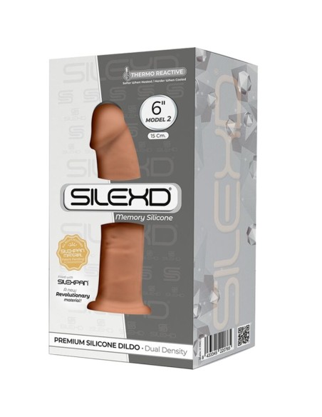 SILEXD - MODELO 2 PENE REALISTICO SILICONA PREMIUM SILEXPAN CARAMELO 15.4 CM