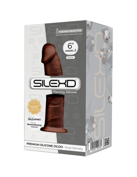 SILEXD - MODELO 2 PENE REALISTICO SILICONA PREMIUM SILEXPAN MARRON 15 CM