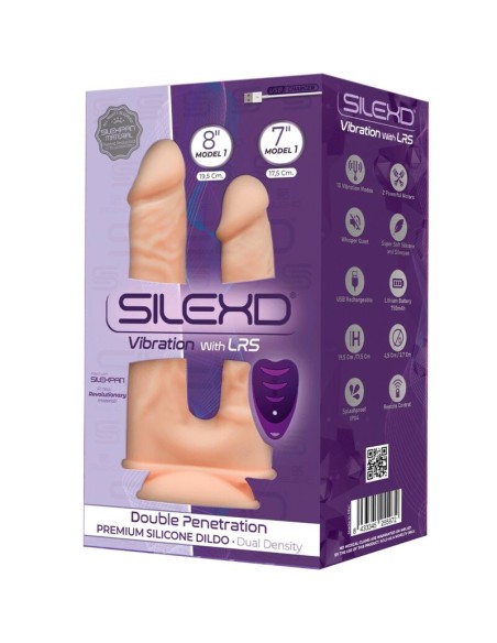 SILEXD - MODELO 1 PENE REALISTICO DOBLE PENETRACION VIBRADOR SILICONA PREMIUM SILEXPAN CONTROL REMOTO 17.5 / 19.5 CM