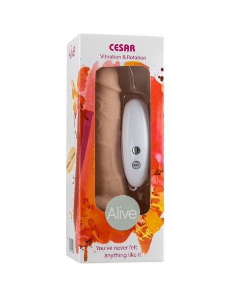 ALIVE - CESAR PENE REALISTICO VIBRADOR  ROTADOR 17.5 CM