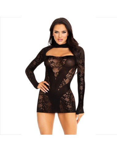 LEG AVENUE - MINI DRESS WITH LACE LONG SLEEVE...