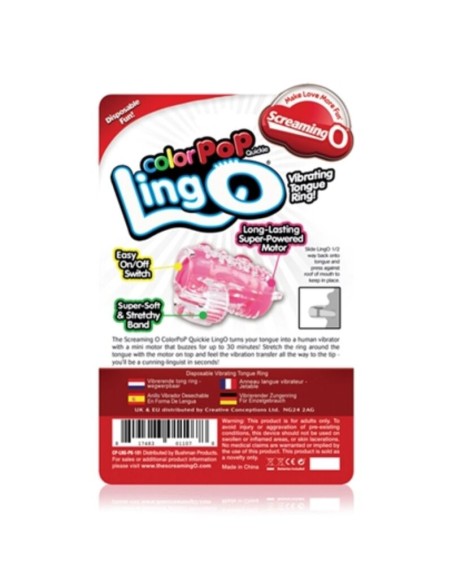 SCREAMING O - ANILLO VIBRADOR COLOUR POP QUICKIE LINGO ROSA