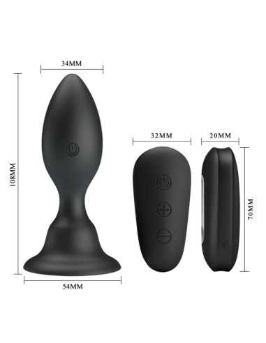MR PLAY - ANAL PLUG WITH VIBRATION BLACK REMOTE...