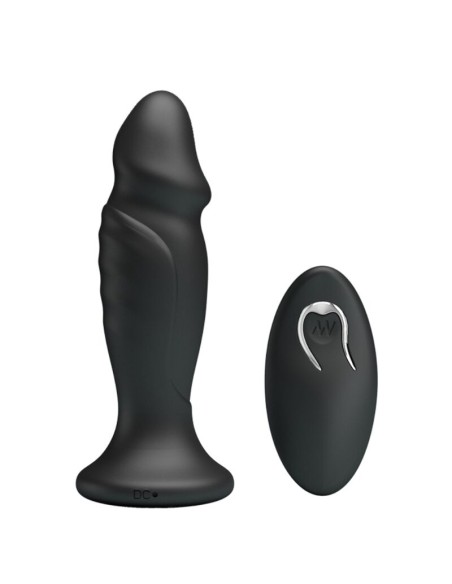 MR PLAY - PLUG ANAL CON VIBRACION NEGRO CONTROL REMOTO
