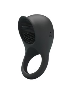 PRETTY LOVE - VIBRATING PENIS RING WITH BLACK TONGUE