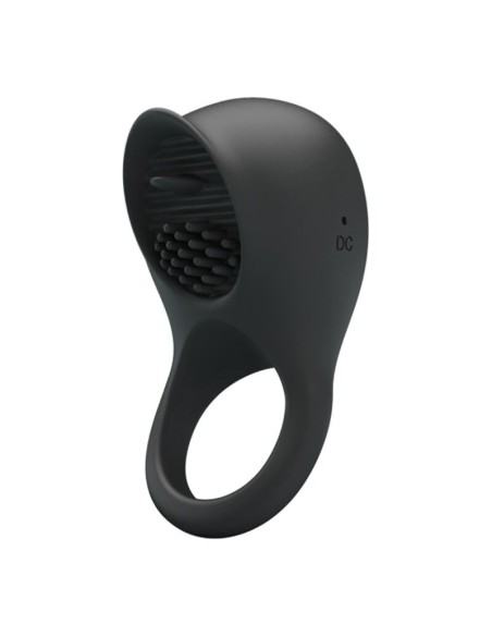PRETTY LOVE - VIBRATING PENIS RING WITH BLACK TONGUE