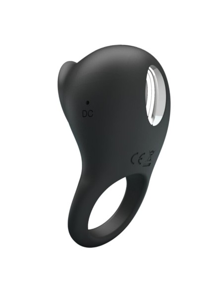 PRETTY LOVE - VIBRATING PENIS RING WITH BLACK TONGUE