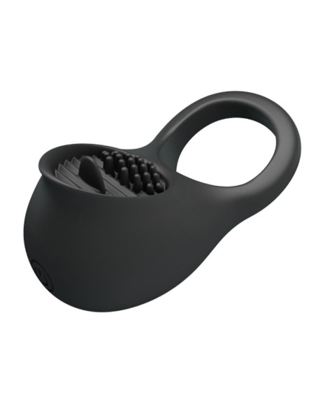 PRETTY LOVE - VIBRATING PENIS RING WITH BLACK TONGUE