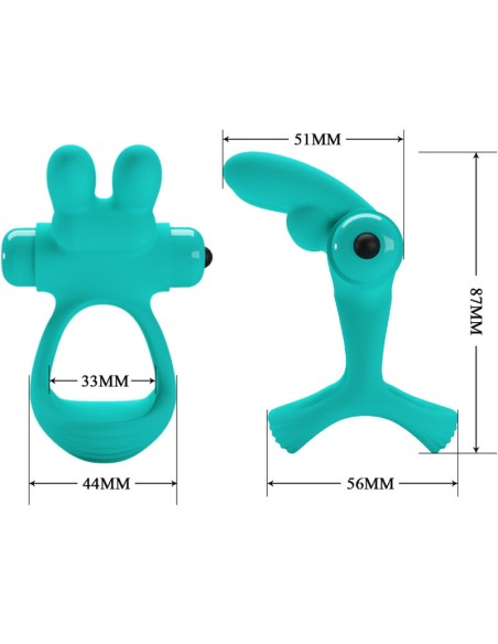 PRETTY LOVE - DANTE GREEN RABBIT VIBRATOR RING