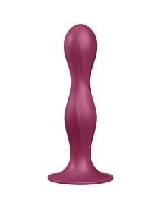 SATISFYER - DOUBLE BALL-R DILDO SILICONA GRANATE