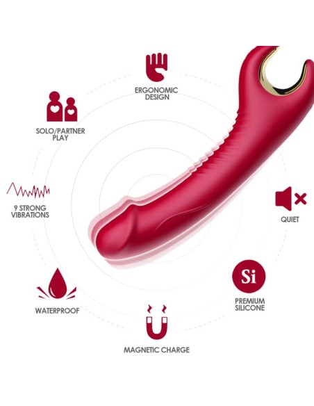 ARMONY - PRINCE DILDO VIBRATOR  ROTATOR RED