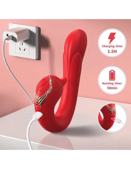 ARMONY - DELFIN VIBRATOR MULTIPOSITION  HEAT EFFECT RED