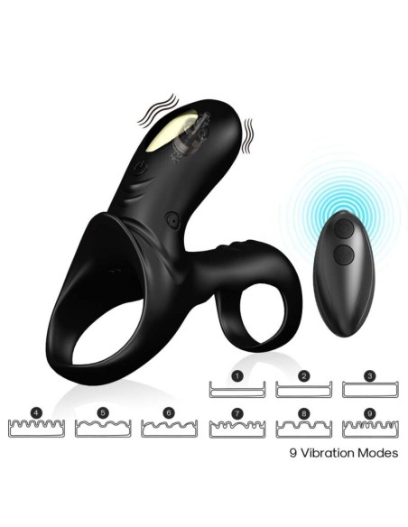 ARMONY - RANGER DOUBLE VIBRATOR RING FOR COUPLES BLACK