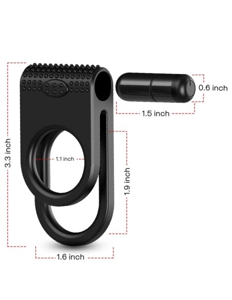 ARMONY - TWINS DOUBLE VIBRATOR RING FOR COUPLES BLACK