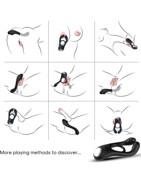 ARMONY - VEYRON DOUBLE VIBRATOR RING TOY FOR COUPLES BLACK