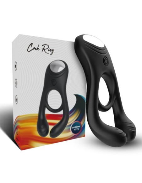 ARMONY - VEYRON DOUBLE VIBRATOR RING TOY FOR COUPLES REMOTE CONTROL BLACK
