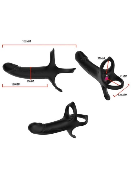 ARMONY - DILDO WITH RING  VIBRATOR REMOTE CONTROL BLACK