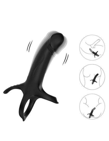 ARMONY - DILDO WITH RING  VIBRATOR REMOTE CONTROL BLACK