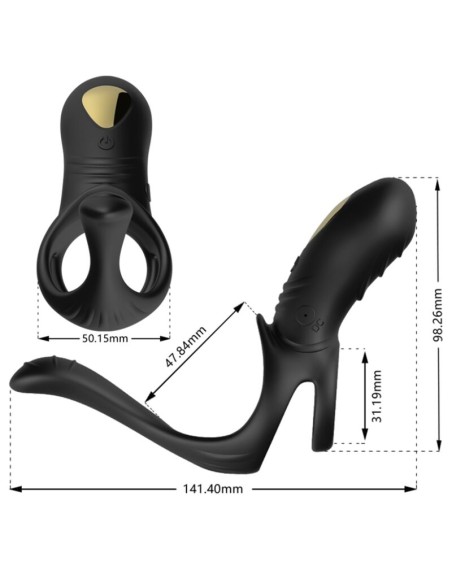ARMONY - JOY JUMPER RING VIBRATOR FOR COUPLES  ANAL PLUG REMOTE CONTROL BLACK