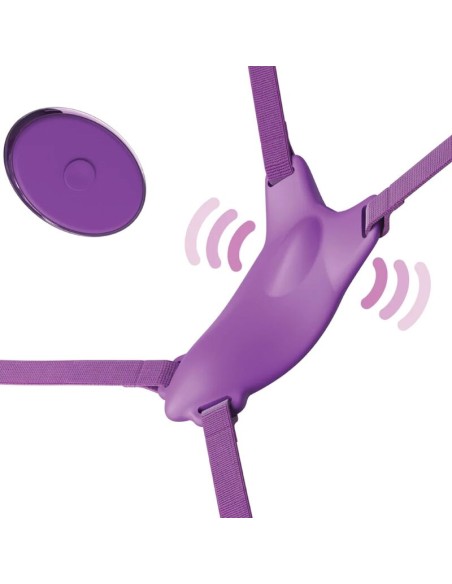 FANTASY FOR HER - BUTTERFLY HARNESS, VIBRATING RECHARGEABLE  REMOTE CONTROL PURPLE