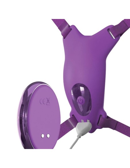 FANTASY FOR HER - BUTTERFLY HARNESS, VIBRATING RECHARGEABLE  REMOTE CONTROL PURPLE