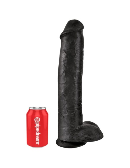 KING COCK - PENE REALISTICO CON TESTICULOS 34.2 CM NEGRO