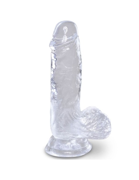 KING COCK - CLEAR REALISTIC PENIS WITH BALLS 10.1 CM TRANSPARENT