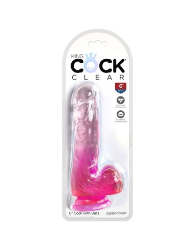 KING COCK - CLEAR REALISTIC PENIS WITH BALLS...