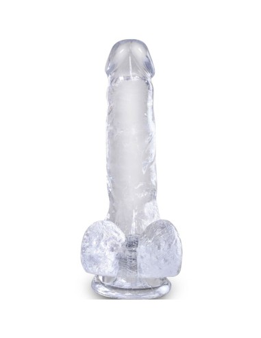 KING COCK - CLEAR REALISTIC PENIS WITH BALLS...
