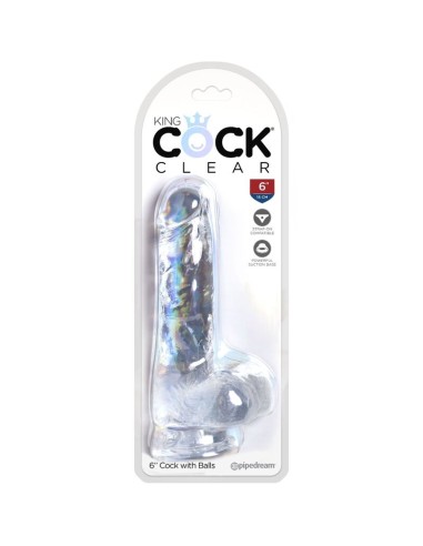 KING COCK - CLEAR REALISTIC PENIS WITH BALLS...