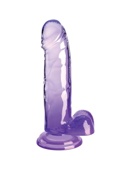 KING COCK - CLEAR REALISTIC PENIS WITH BALLS 15.2 CM PURPLE