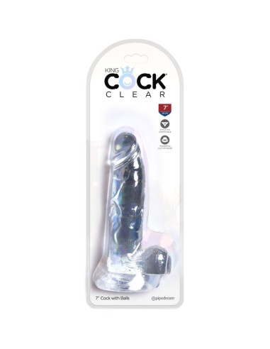 KING COCK - CLEAR REALISTIC PENIS WITH BALLS...