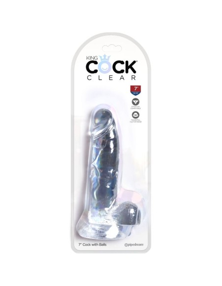 KING COCK - CLEAR REALISTIC PENIS WITH BALLS 15.2 CM TRANSPARENT