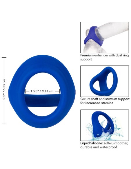 CALEXOTICS - ADMIRAL COCK BALL DUAL RING BLUE