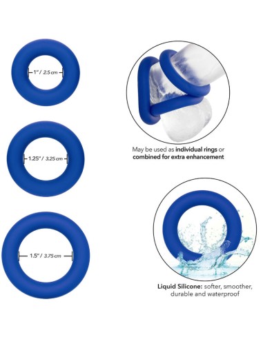 CALEXOTICS - ADMIRAL COCK RING SET BLUE